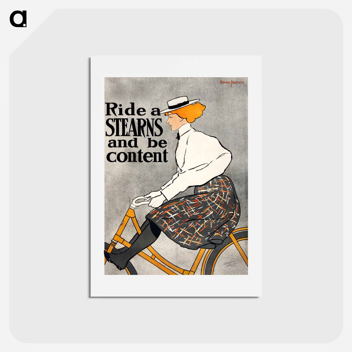 アートポストカード-Ride a Stearns and be content - エドワード ペンフィールド Postcard.