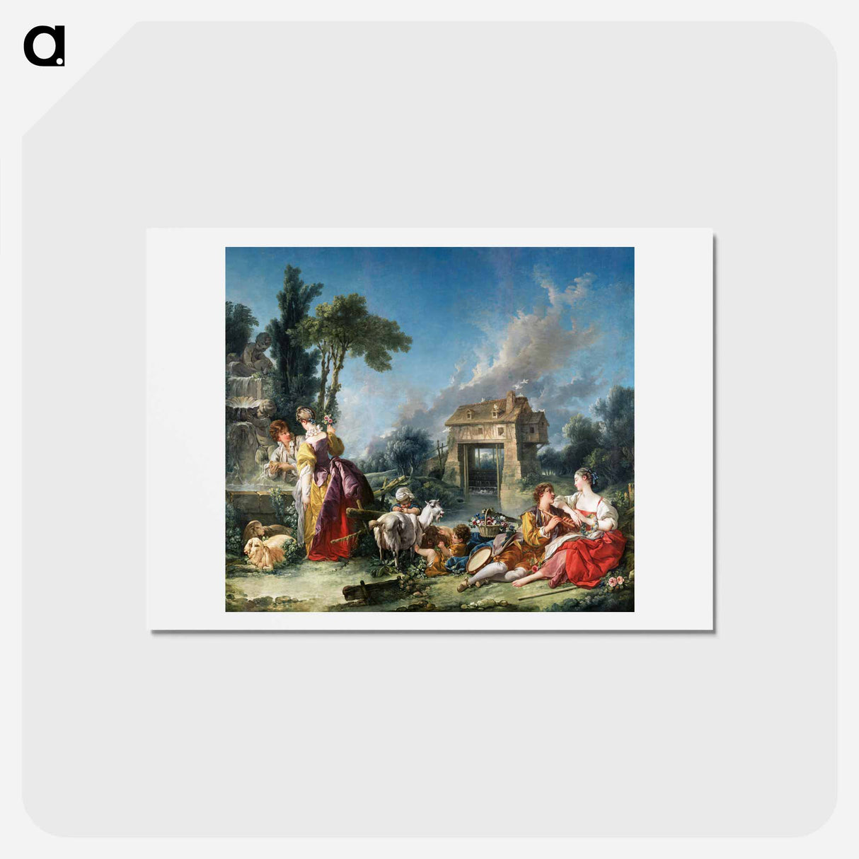 アートポストカード-The Fountain of Love - フランソワ ブーシェ Postcard.