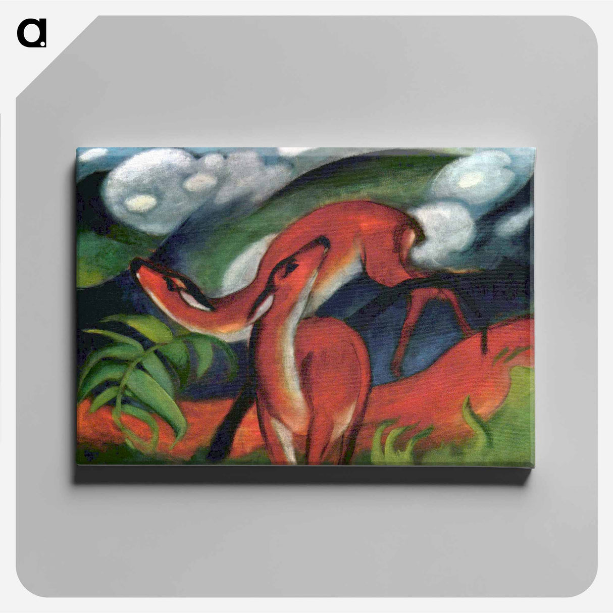 アートパネル-Red Deer II - フランツ マルク Canvas.