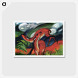 アートポストカード-Red Deer II - フランツ マルク Postcard.