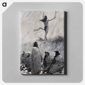 アートパネル-The Fire Eater Raised His Arms to the Thunder Bird
 - フレデリック レミントン Canvas.