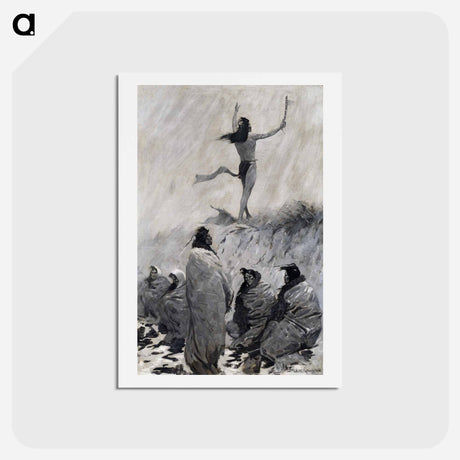 アートポストカード-The Fire Eater Raised His Arms to the Thunder Bird
 - フレデリック レミントン Postcard.