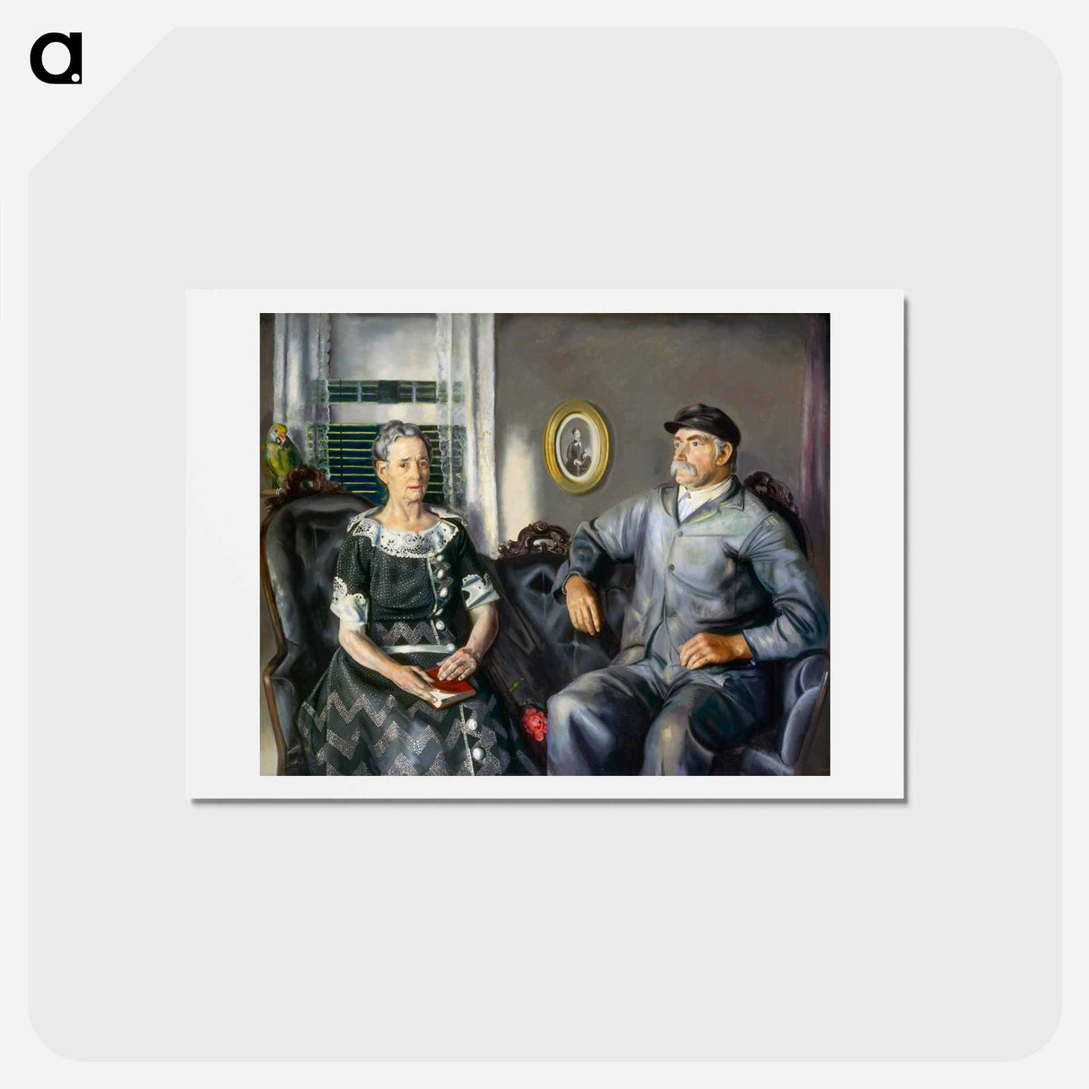 アートポストカード-Mr. and Mrs. Phillip Wase - ジョージ ベローズ Postcard.
