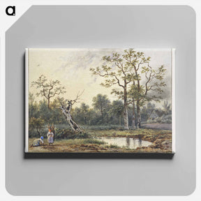 アートパネル-Landschap met twee sprokkelaarsters
 - ジョージアス ヤコブス ヨハネス ファン オス Canvas.