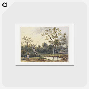 アートポストカード-Landschap met twee sprokkelaarsters
 - ジョージアス ヤコブス ヨハネス ファン オス Postcard.