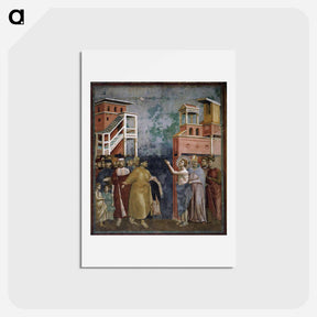 アートポストカード-St. Francis Renounces all Worldly Goods - ジョット ディ ボンドーネ Postcard.
