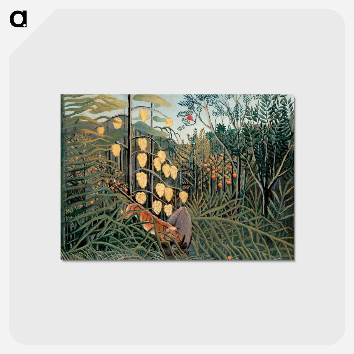 アートポストカード-Henri Rousseau's In a Tropical Forest - アンリ ルソー Postcard.