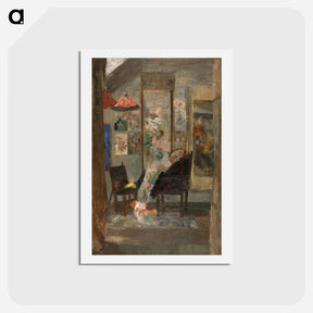 アートポストカード-Skeleton Looking at Chinoiseries - ジェームズ アンソール Postcard.