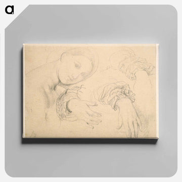 Sheet of Studies with the Head of the Fornarina and Hands of Madame de Senonnes
 - ジャン オーギュスト ドミニク アングル Canvas.