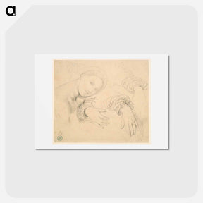 アートポストカード-Sheet of Studies with the Head of the Fornarina and Hands of Madame de Senonnes
 - ジャン オーギュスト ドミニク アングル Postcard.