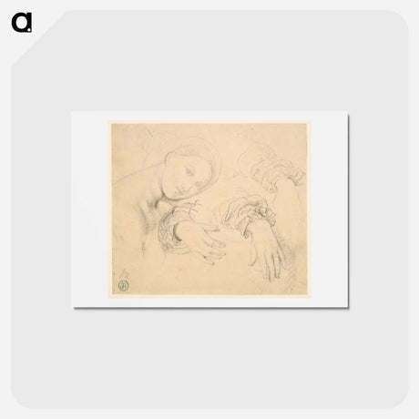 アートポストカード-Sheet of Studies with the Head of the Fornarina and Hands of Madame de Senonnes
 - ジャン オーギュスト ドミニク アングル Postcard.