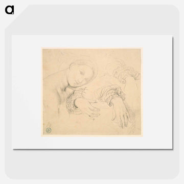 Sheet of Studies with the Head of the Fornarina and Hands of Madame de Senonnes
 - ジャン オーギュスト ドミニク アングル Poster.
