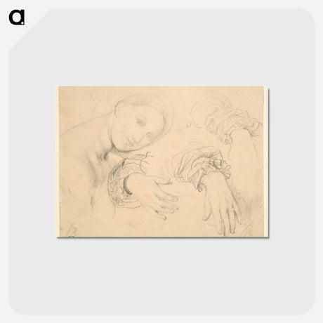 アートポストカード-Sheet of Studies with the Head of the Fornarina and Hands of Madame de Senonnes
 - ジャン オーギュスト ドミニク アングル Postcard.