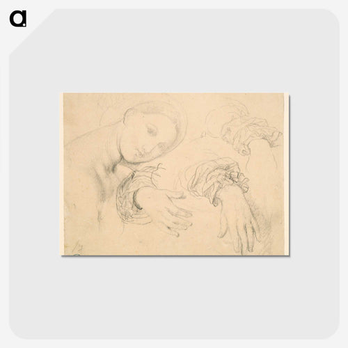 Sheet of Studies with the Head of the Fornarina and Hands of Madame de Senonnes
 - ジャン オーギュスト ドミニク アングル Postcard.