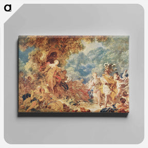アートパネル-Rinaldo in the garden of the palace of Armida - ジャン オノレ フラゴナール Canvas.