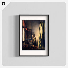 アートポスター-Girl Reading a Letter by an Open Window - ヨハネス フェルメール Poster.