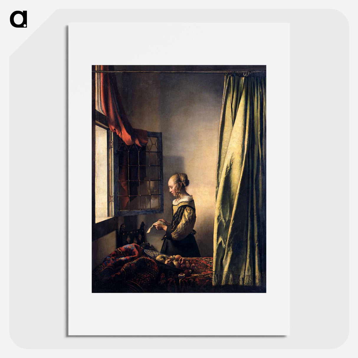 Girl Reading a Letter by an Open Window - Johannes Vermeer Poster.