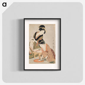 アートポスター-Preparing Raw Fish - 喜多川 歌麿 Poster.