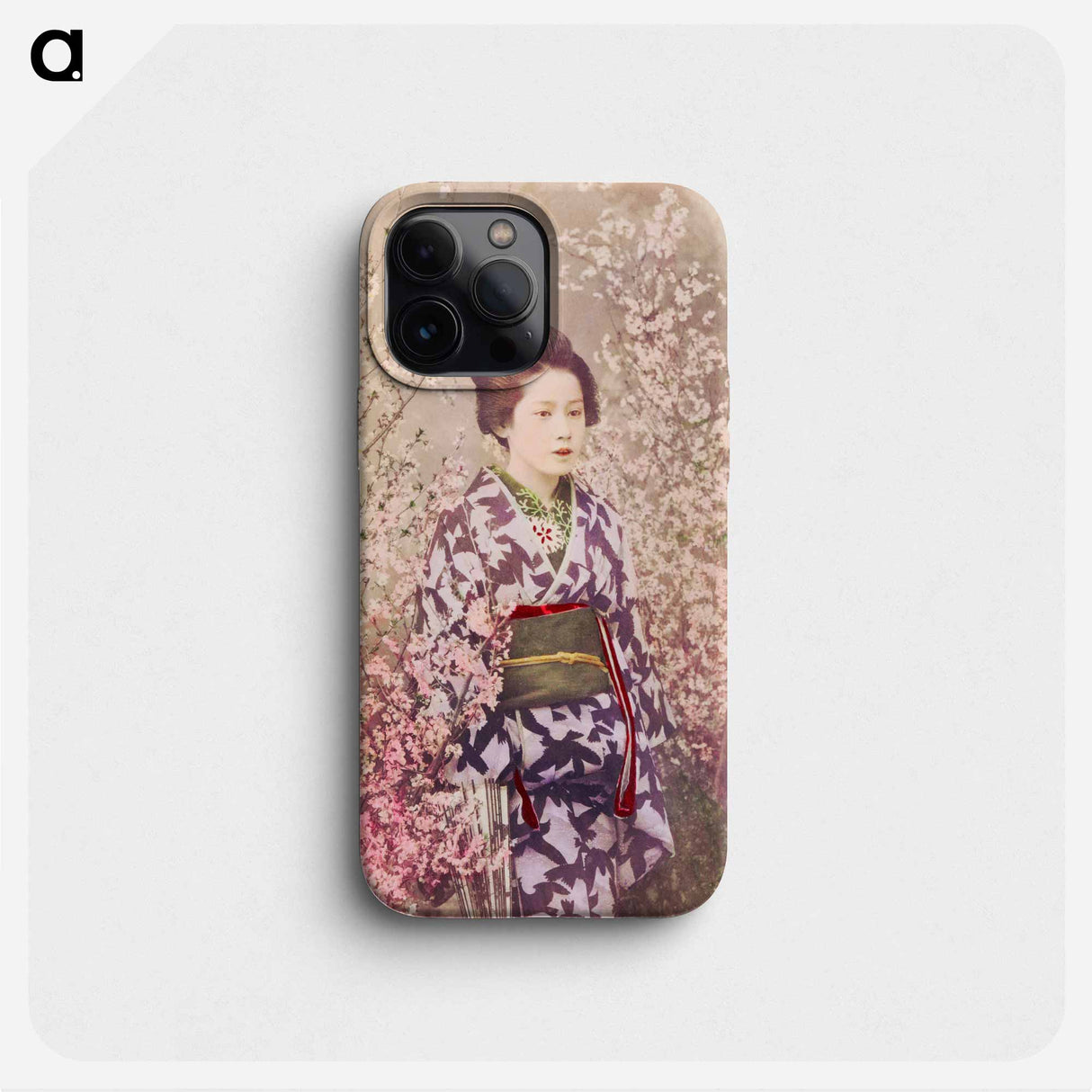 Geisha and Cherry Blossom - Kazumasa Ogawa Phone Case.