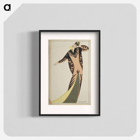 アートポスター-Woman in a long tubular dress - オットー フリードリヒ カール レンデッケ Poster.
