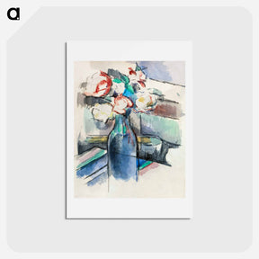 アートポストカード-Roses in a Bottle - ポール セザンヌ Postcard.