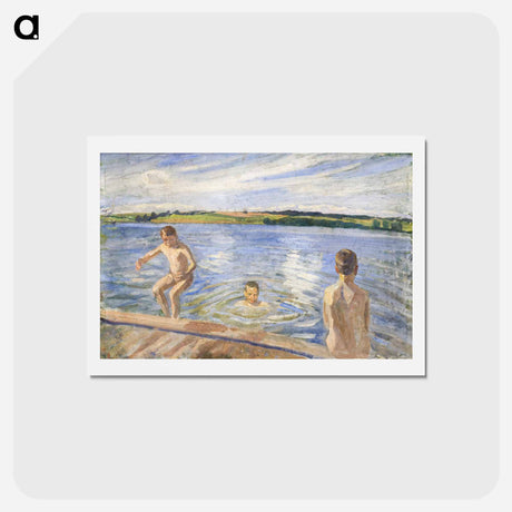 アートポストカード-Boys Bathing
 - ピーター ハンセン Postcard.