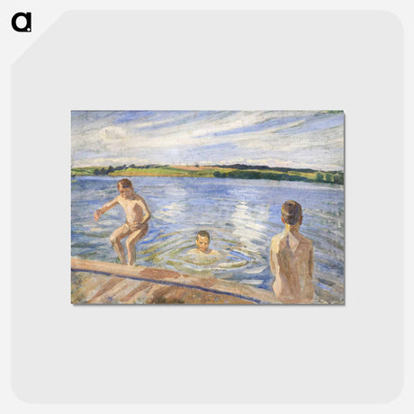 アートポストカード-Boys Bathing
 - ピーター ハンセン Postcard.