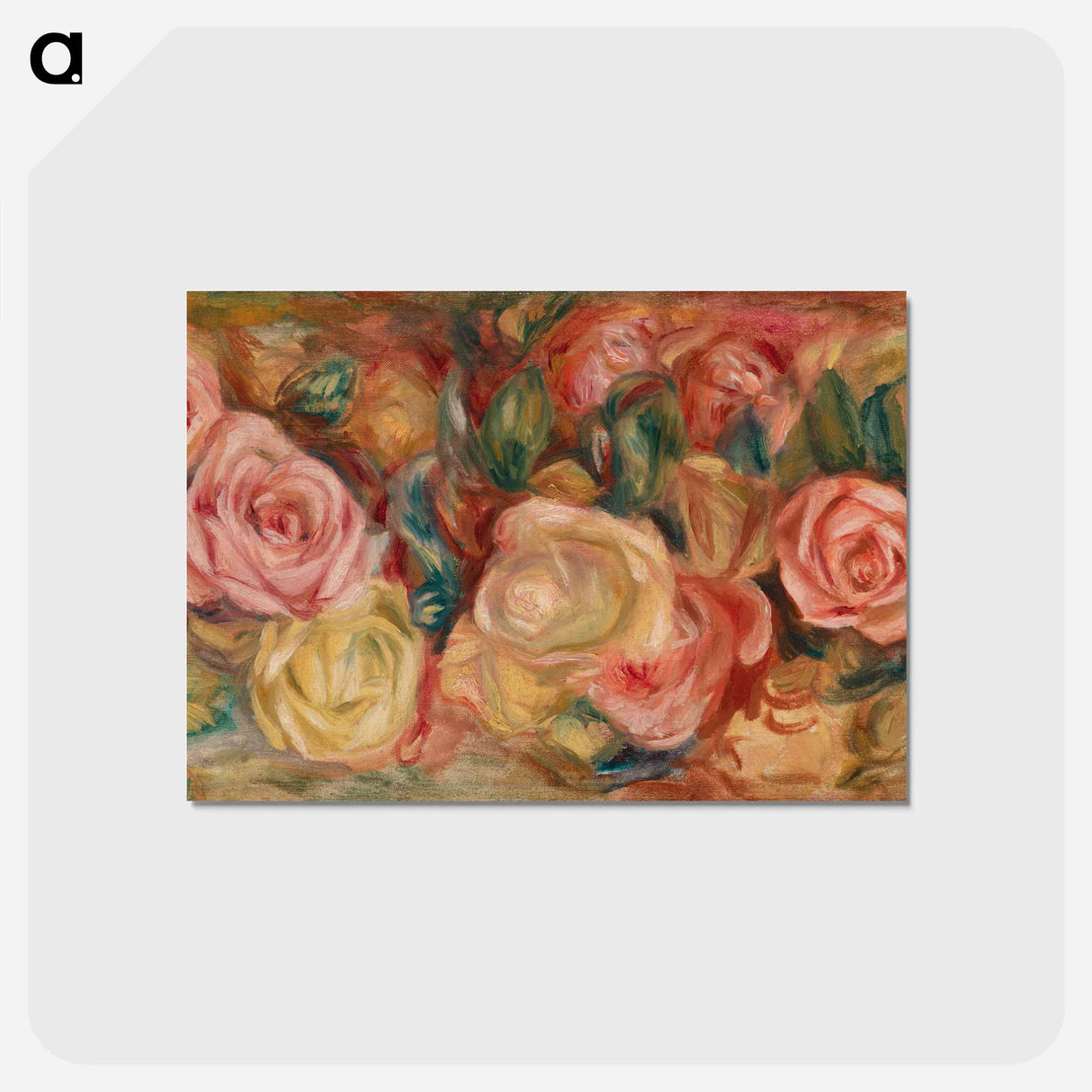 アートポストカード-Roses - ピエール オーギュスト ルノワール Postcard.