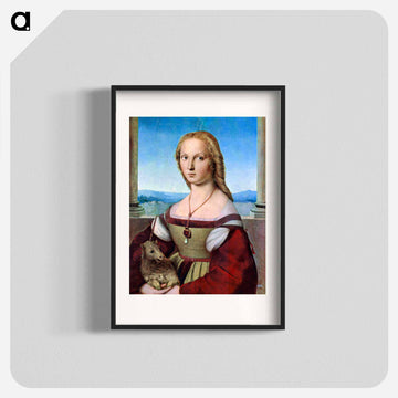 Raphael's Young Woman with Unicorn (Dame mit dem Einhorn) - ラファエロ サンティ Poster.