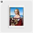 アートポストカード-Raphael's Young Woman with Unicorn (Dame mit dem Einhorn) - ラファエロ サンティ Postcard.