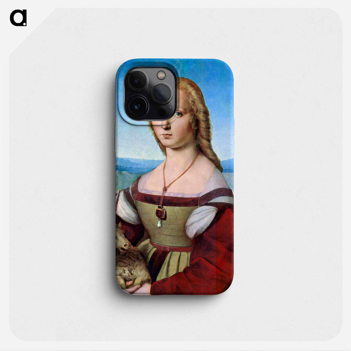 Raphael's Young Woman with Unicorn (Dame mit dem Einhorn) - ラファエロ サンティ Phone Case.
