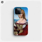 Raphael's Young Woman with Unicorn (Dame mit dem Einhorn) - ラファエロ サンティ Phone Case.