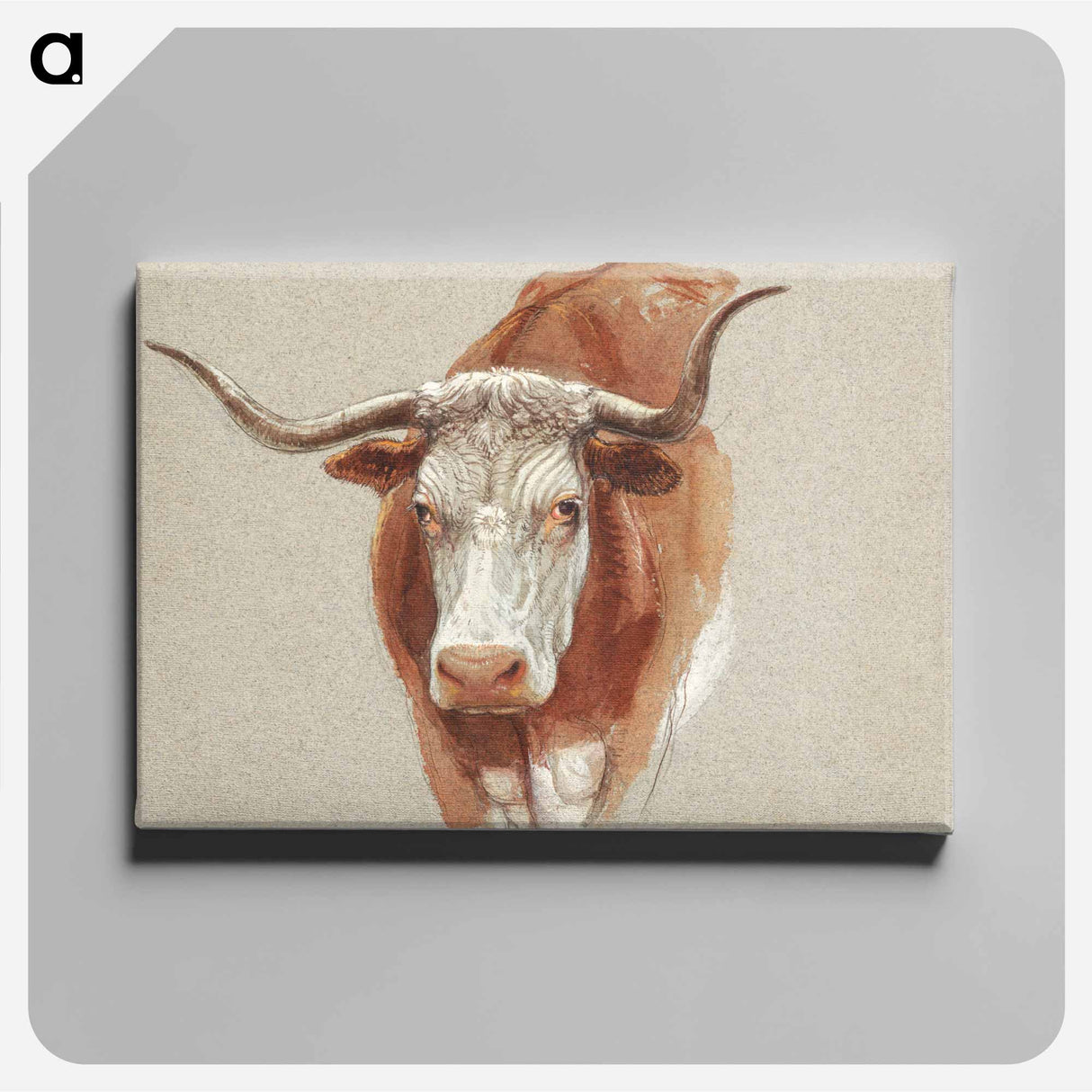 Head of a Cow or Ox - サミュエル コールマン Canvas.