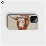 Head of a Cow or Ox - サミュエル コールマン Phone Case.