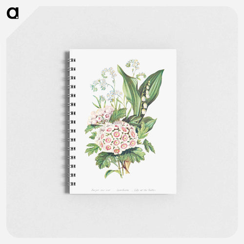 Forget Me Not, Hawthorn and Lily of the Valley from The Language of Flowers, or, Floral Emblems of Thoughts, Feelings, and Sentiments
 - Flower Language Memo.