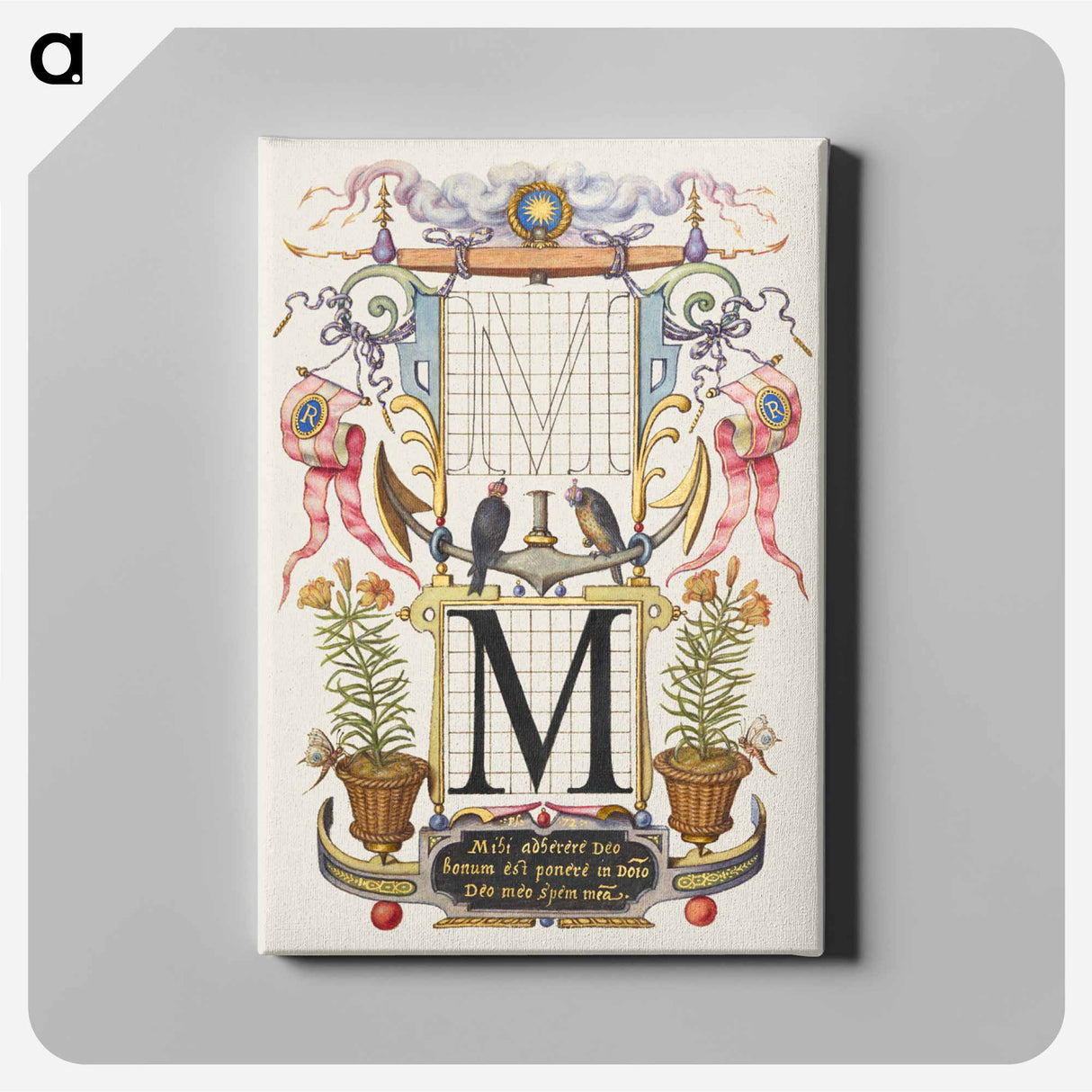 アートパネル-Guide for Constructing the Letter M from Mira Calligraphiae Monumenta or The Model Book of Calligraphy
 - 書道のお手本 Canvas.