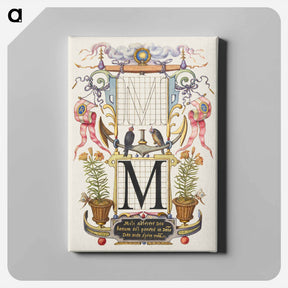 アートパネル-Guide for Constructing the Letter M from Mira Calligraphiae Monumenta or The Model Book of Calligraphy
 - 書道のお手本 Canvas.