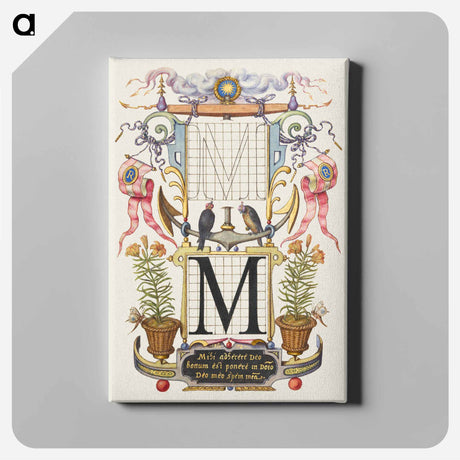 アートパネル-Guide for Constructing the Letter M from Mira Calligraphiae Monumenta or The Model Book of Calligraphy
 - 書道のお手本 Canvas.