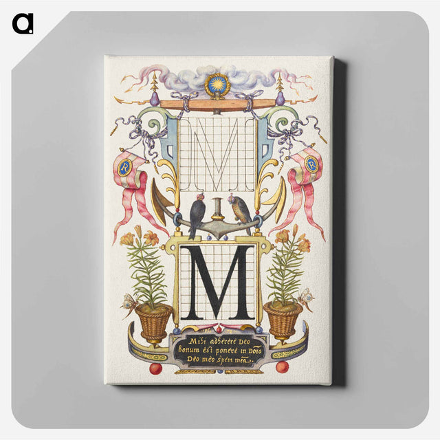 アートパネル-Guide for Constructing the Letter M from Mira Calligraphiae Monumenta or The Model Book of Calligraphy
 - 書道のお手本 Canvas.