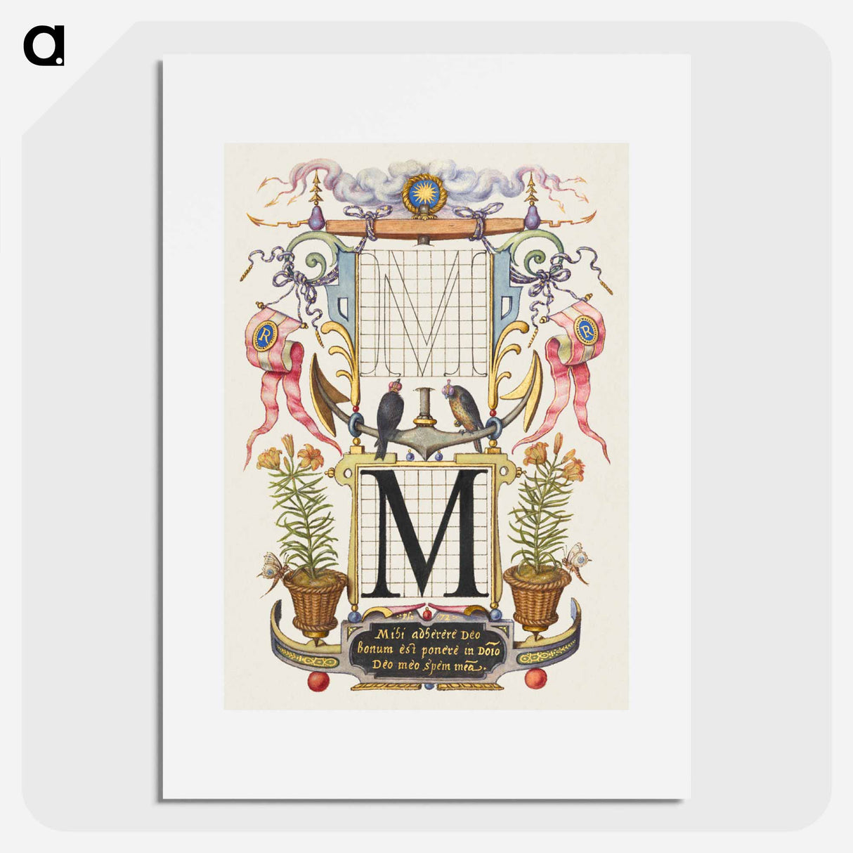 アートポスター-Guide for Constructing the Letter M from Mira Calligraphiae Monumenta or The Model Book of Calligraphy
 - 書道のお手本 Poster.