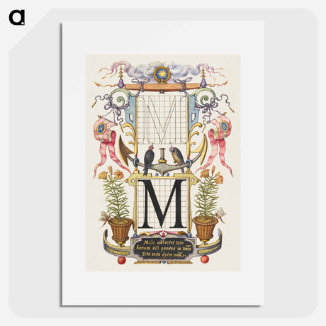 アートポスター-Guide for Constructing the Letter M from Mira Calligraphiae Monumenta or The Model Book of Calligraphy
 - 書道のお手本 Poster.