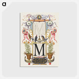 アートポストカード-Guide for Constructing the Letter M from Mira Calligraphiae Monumenta or The Model Book of Calligraphy
 - 書道のお手本 Postcard.