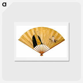 アートポストカード-Painted Hand Fan - Senmen rōjin zu - 東洲斎 写楽 Postcard.