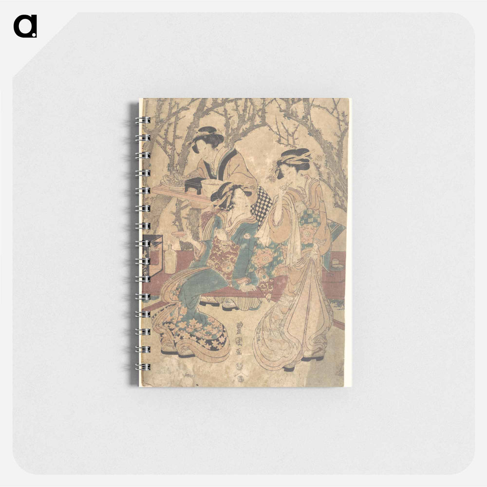 アートメモ帳-Three Women Dining Before a Group of Trees
 - 歌川 豊国 Memo.