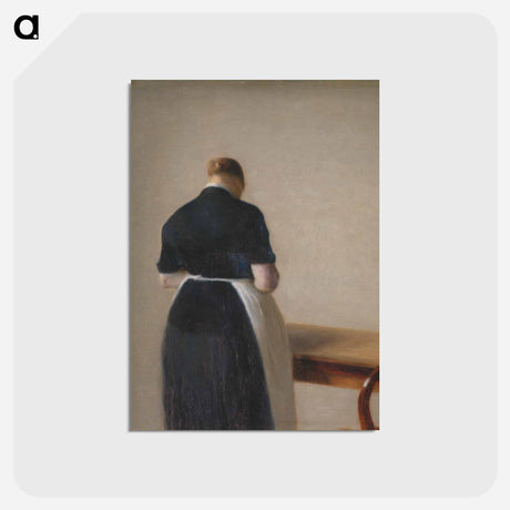 アートポストカード-Woman seen from the Back - ヴィルヘルム ハンマースホイ Postcard.