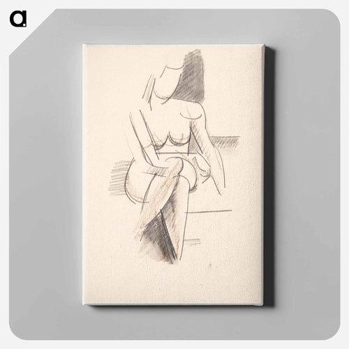 Seated female model, front view - Wilhelm Lundström Canvas.