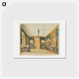 アートポストカード-The Green Drawing Room of the Earl of Essex at Cassiobury, William Henry Hunt - ウィリアム ヘンリー ハント Postcard.