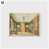 アートポストカード-The Green Drawing Room of the Earl of Essex at Cassiobury, William Henry Hunt - ウィリアム ヘンリー ハント Postcard.