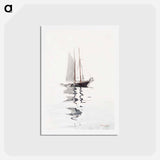 アートポストカード-Two–masted Schooner with Dory - ウィンスロー ホーマー Postcard.