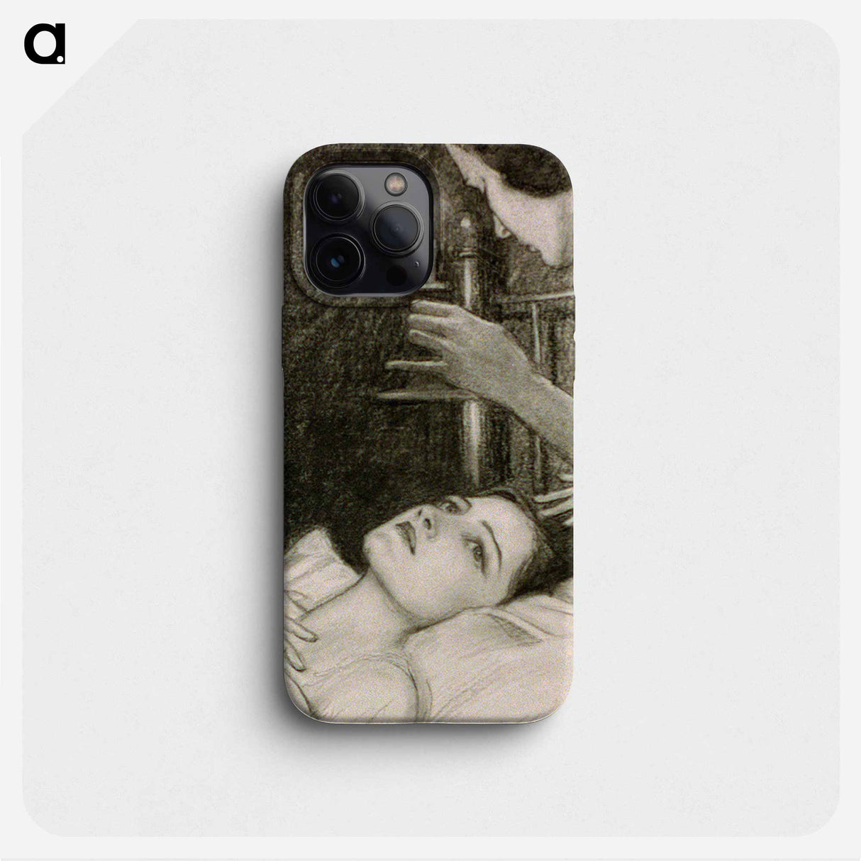 Woman with candle looking down at girl in bed by Wladyslaw Theodore Benda - ウワディスワフ テオドール ベンダ Phone Case.